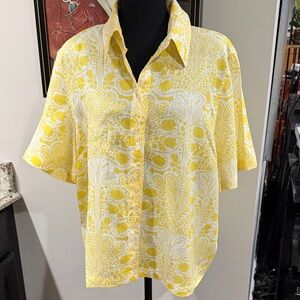 Boden women’s linen short sleeve button-down top US size 16 to 18 like new